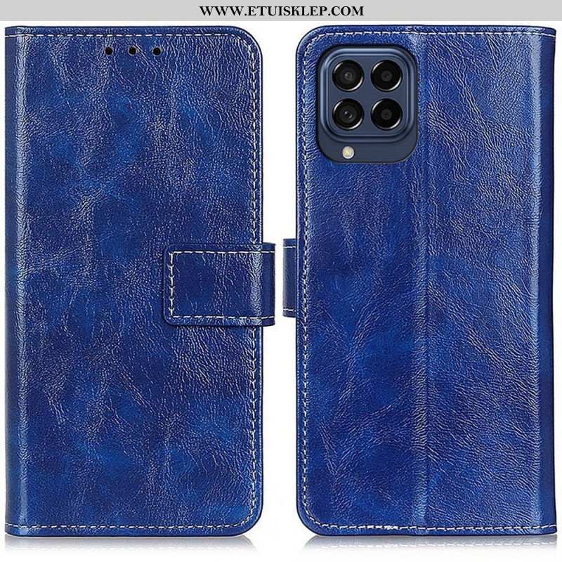 Etui Folio do Samsung Galaxy M53 5G Błyszcząca Sztuczna Skóra I Szwy